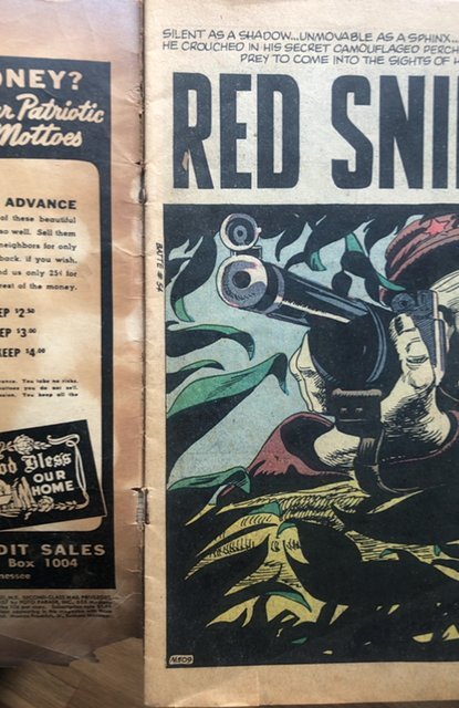 Battle #54 (1957) yellowing.. Staples hanging on barely,reader