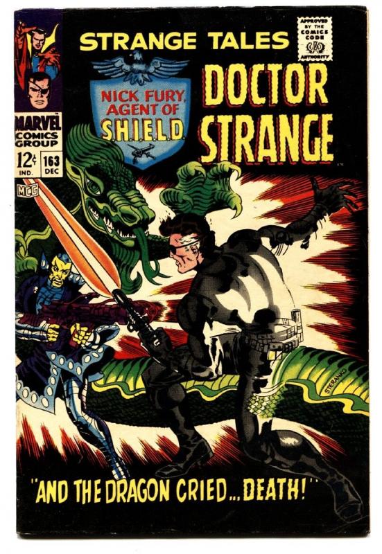 STRANGE TALES #163 comic book 1967-NICK FURY-DR STRANGE-STERANKO