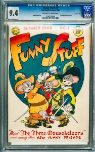 Funny Stuff #1  (1944) CGC 9.4! OWW Pages! Carson City Copy!