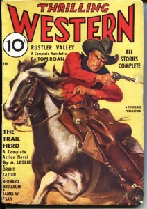 THRILLING WESTERN  Feb 1936--DESERT DEATH by GUNNISON STEELE-COMIC ART STORY-...