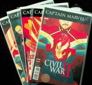 Captain Marvel #6-10 (Jun-Nov 2016, Marvel) - Set of 5 - Near Mint