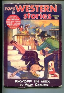 TOPS IN WESTERN STORIES-#1-SPG 1953-PULP FICTION-SOUTHERN STATES PEDIGREE-fn