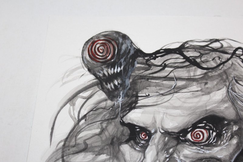 Original Comic Sketch Art Knull Venom Gorkem Demir 9.5x12 Marvel Spider-man