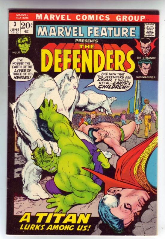 Marvel Feature presents Defenders, The #3 (Jun-72) VF+ High-Grade Dr.Strange,...