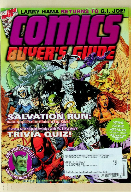 Comic Buyer's Guide #1636 Dec 2007 - Krause Publications 