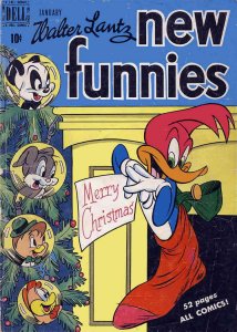 New Funnies (Walter Lantz) #155 VG ; Dell | low grade comic January 1950 Christm