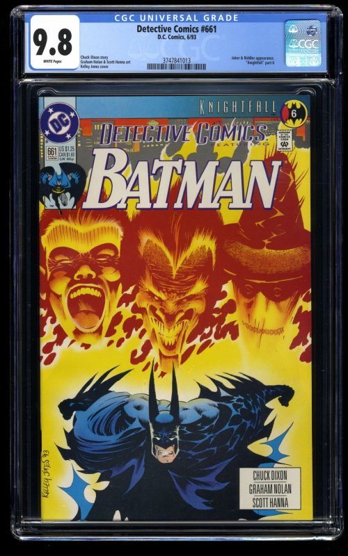 Detective Comics #661 CGC NM/M 9.8 White Pages Knightfall Part 6!