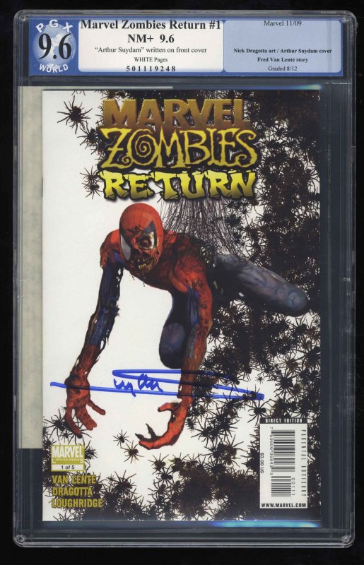 Marvel Zombies Return #1 PGX NM+ 9.6 White Pages Signed by Arthur Suydam!