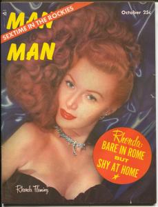 Man To Man 10/1956-Rhonda Fleming-pulp fiction-cheesecake-classic-FN-