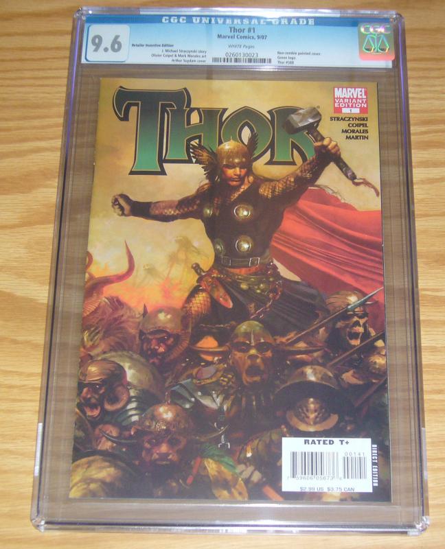 Thor #1 CGC 9.6 arthur suydam retailer incentive variant  j. michael straczynski