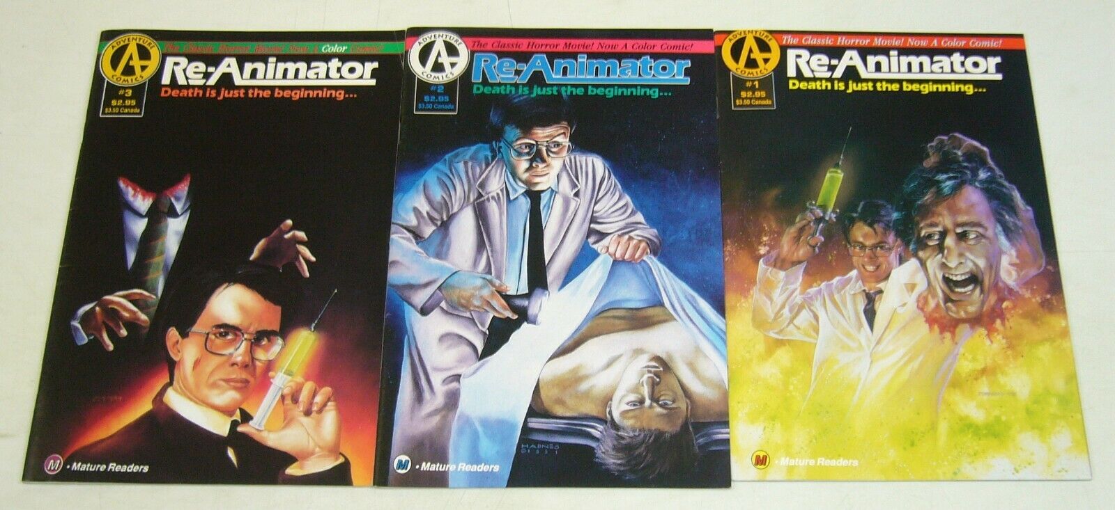 Re-Animator #1-3 VF/NM complete series adapts the movie . lovecraft set lot | Comic Books - Copper Age, Adventure / HipComic Re-Animator #1-3 VF/NM complete series adapts the movie . lovecraft set lot | Comic Books - Copper Age, Adventure / HipComic