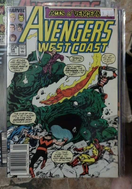 avengers west coast # 54 1989 marvel wandavision disney wonder man usagent capta