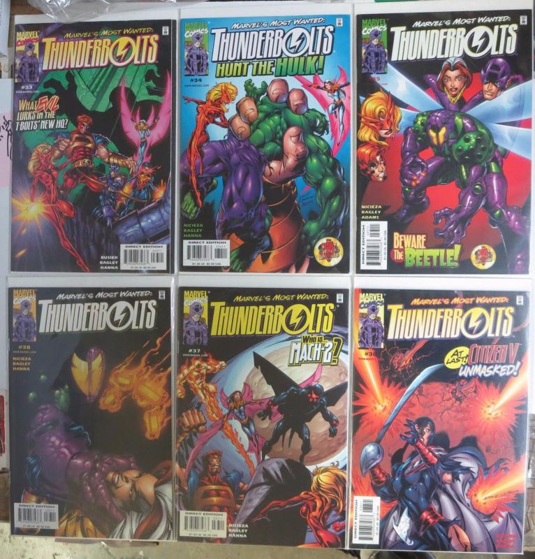 THUNDERBOLTS Lot of 63 books Marvel's Most Wanted Comics 1999-2012 VF-NM B&B 