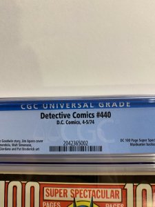 Detective Comics 440 Cgc 9.8 Ow/w Pages 100 Pages Batman Dc Comics RARE!