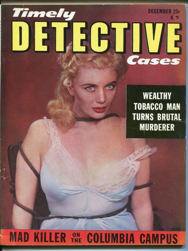 Timely Detective Cases Magazine December 1952- Walter B Gibson- Mad Killer F/VF 