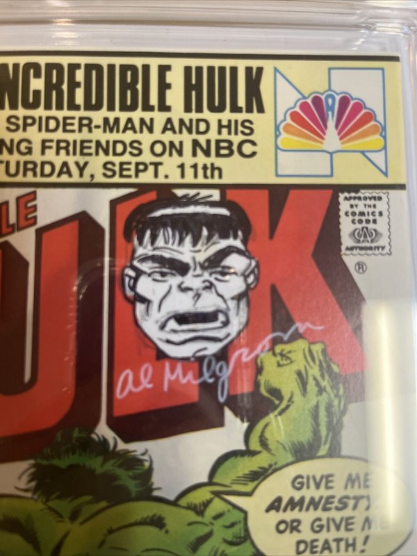Incredible Hulk (1982) # 278 (CGC 9.8) Signed Sketch (Hulk)  Al  Milgrom | CPV
