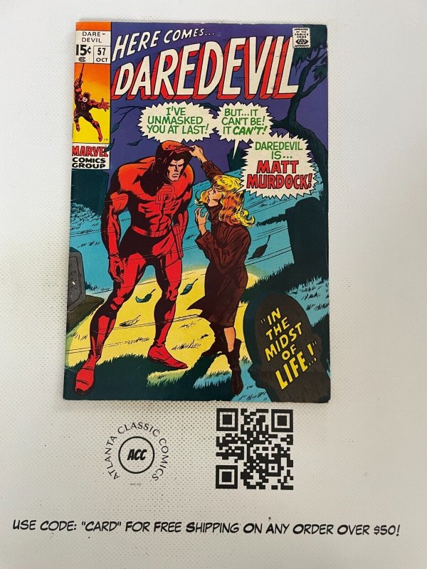 Daredevil # 57 VF- Marvel Comic Book Silver Age Avengers X-Men Hulk Thor 16 J214