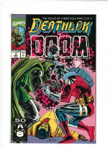 Deathlok #3 FN/VF 7.0 Marvel Comics 1991 vs. Dr. Doom 