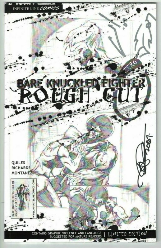 Bare Knuckled Fighter #0 VF rough cut signed by Quiles, Richards, Montanez 2006 