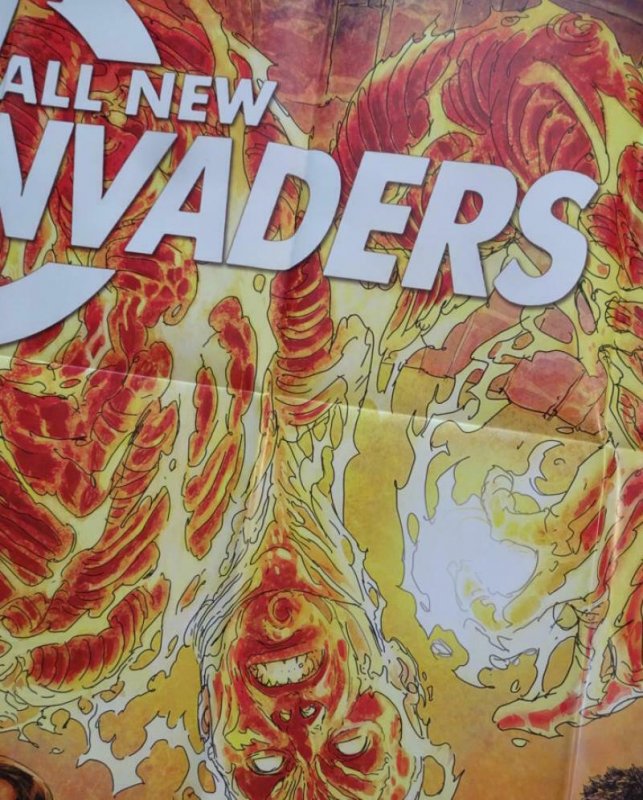 ALL NEW INVADERS Promo Poster, 24 x 36, 2013, MARVEL Captain America, Unused 283