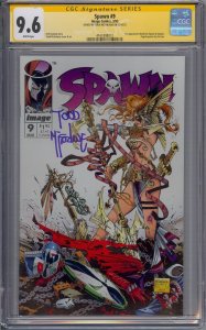 SPAWN #9 CGC 9.6 SS SIGNED MCFARLANE FULL SIGNATURE 1ST MEDIEVAL SPAWN ANGELA