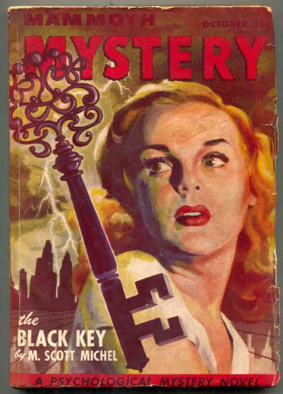 Mammoth Mystery Pulp October 1946- THE BLACK KEY- great cover