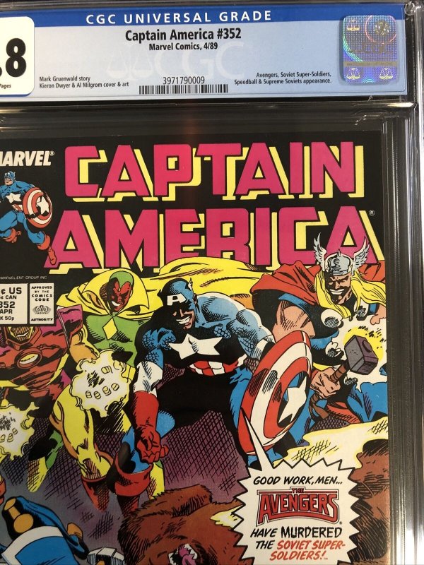 Captain America (1989) # 352 (CGC 9.8 WP) | Avengers App | Census=14