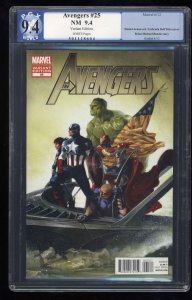 Avengers #25 PGX NM 9.4 White Pages 1:25 Dell'Otto Art Appreciation Variant