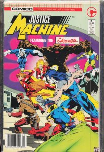 Justice Machine featuring The Elementals #1 Newsstand Edition (1986) Elementals