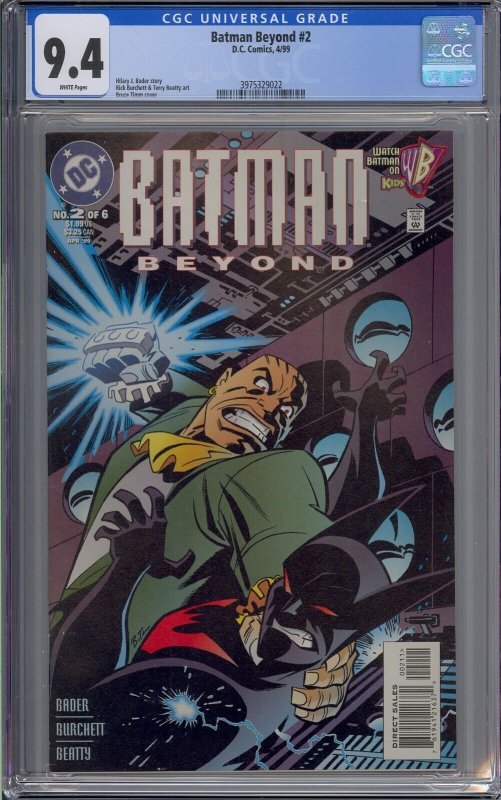 BATMAN BEYOND #2 CGC 9.4 FIRST SERIES 1ST TERRY MCGINNIS AS BATMAN 761941216379