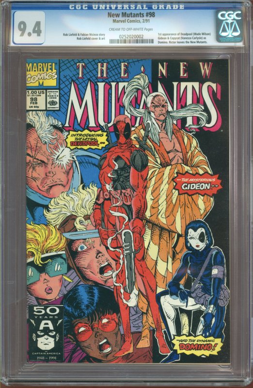 The New Mutants #98 (1991) CGC Graded 9.4 - First Appearance of Deadpool