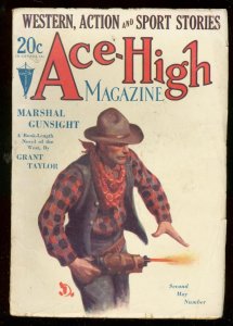 PULP:  ACE-HIGH MAGAZINE 2nd MAY 1930-WESTERN & SPORTS PULP VG