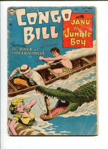 CONGO BILL #2-1954-JANU THE JUNGLE BOY-CROCODILE ISSUE-SHARK FEATURE-FR/G FR/G