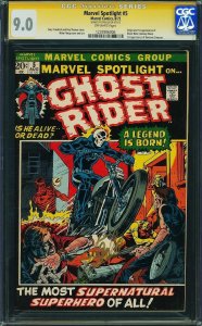 Marvel Spotlight 5 CGC 9.0  1st Ghost Rider Stan Lee Signature Series