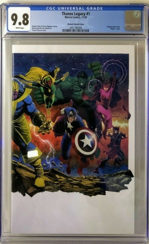 THANOS LEGACY 1 CGC 9.8 TRAVIS CHAREST WRAPAROUND VARIANT 800 Print - RARE!