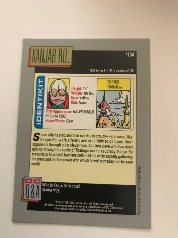 KANJAR RO #134 card : 1992 DC Universe Series 1, NM/M, Impel