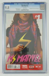 Ms. Marvel #1 CGC 9.8 origin of kamala khan - marvel comics 2014 1st print 