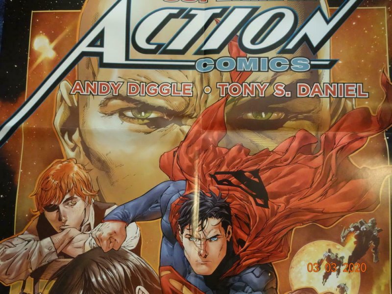 SUPERMAN ACTION COMICS  Promo Poster, 22 x 34, 2013, DC Unused more in our store