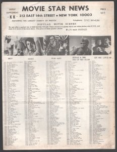 Movie Star News Mail Order Sales Catalog Supplement #KK 1960's-Irving Klaw-8 ...