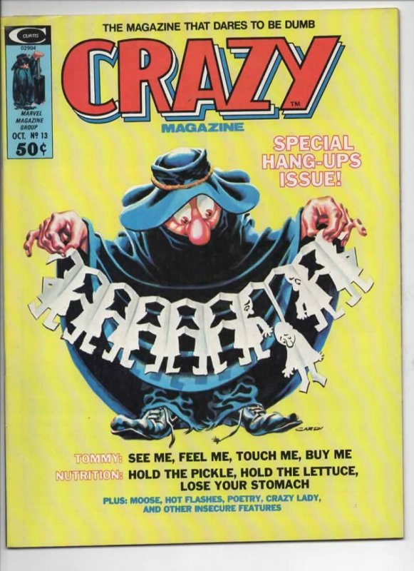 CRAZY #13 Magazine, FN, Tommy, Hang Ups, 1973 1975, more in store