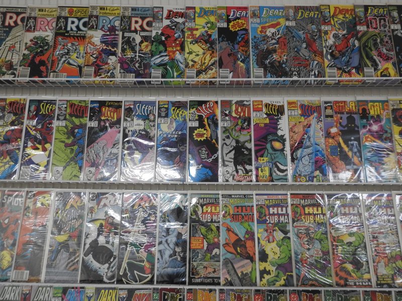 Huge Lot 140+ Comics W/ Spiderman, ROM, Darkhawk, Robin+ Avg Fine Condition!!