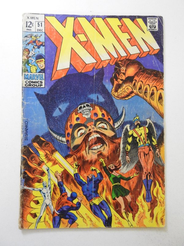 The X-Men #51 (1968) VG- Condition 1/2 in spine split, moisture stain