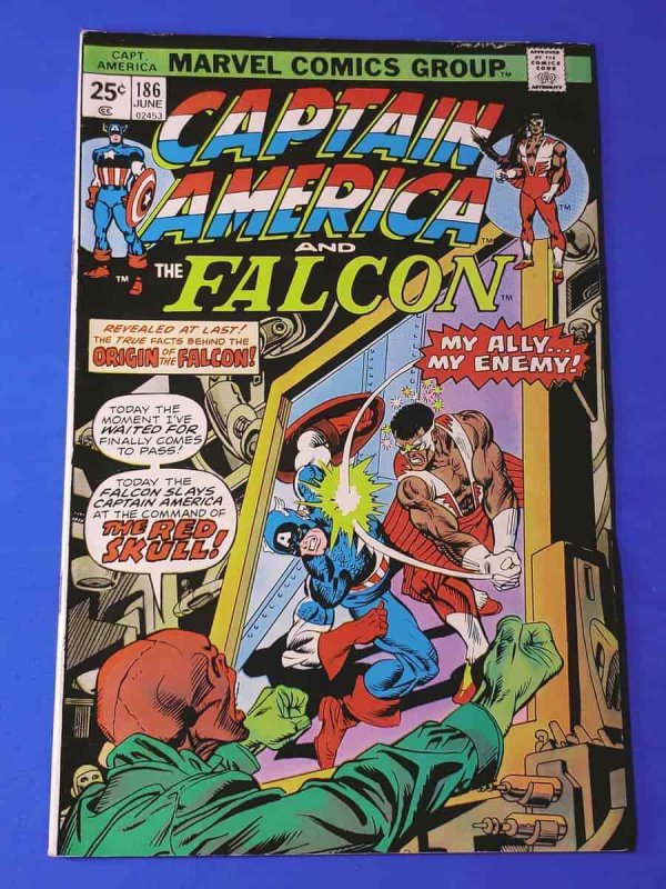 Captain America #186 FN/VF Origin of Falcon Marvel Comics C10A