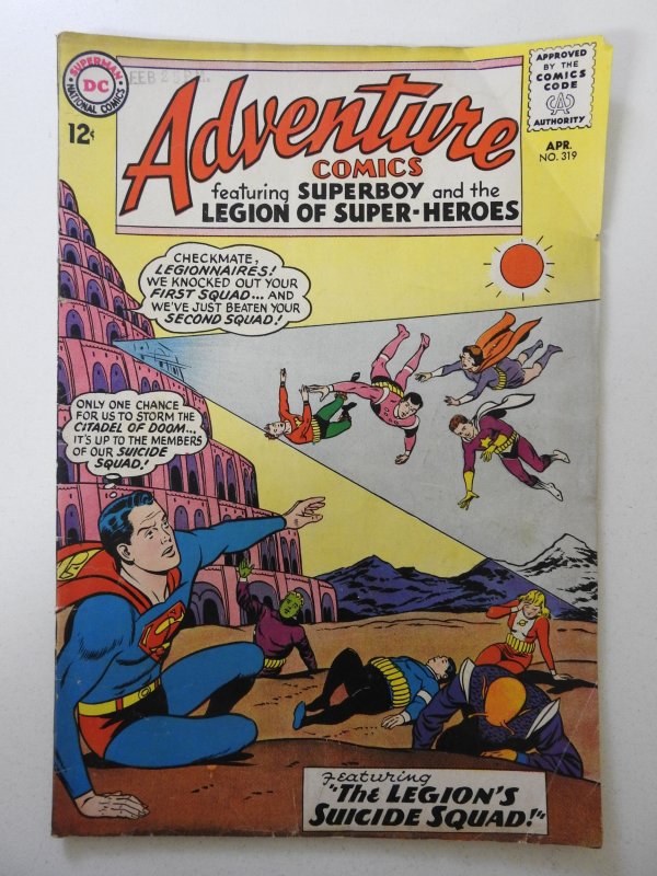 Adventure Comics #319 (1964) GD/VG moisture stain, stamp fc, 1/2 in spine split