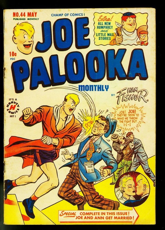 Joe Palooka #44 1950- Harvey Comics- Ham Fisher- Boxing- VG