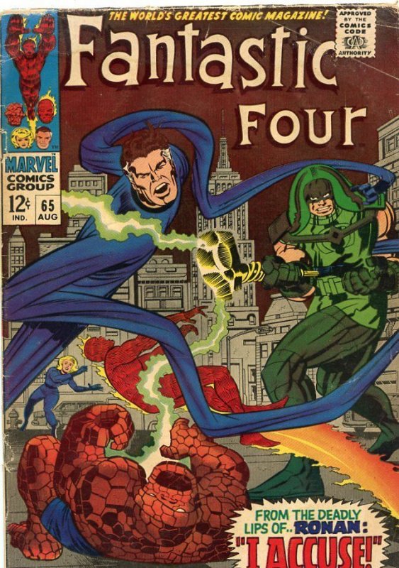 Marvel Fantastic Four #65 (1967)1st App Ronan Comic Book Grade Fr 1.0