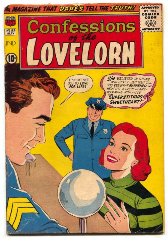 Confessions of The Lovelorn #93 1958-Woman with Cops- VG