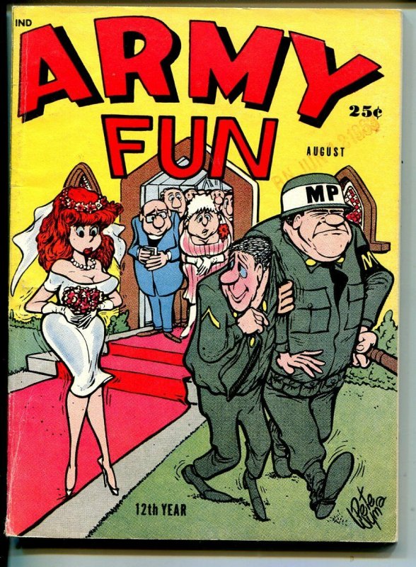 Army Fun 8/1963-Crestwood-military-spicy cartoons-jokes-comics-Wyma-VG/FN