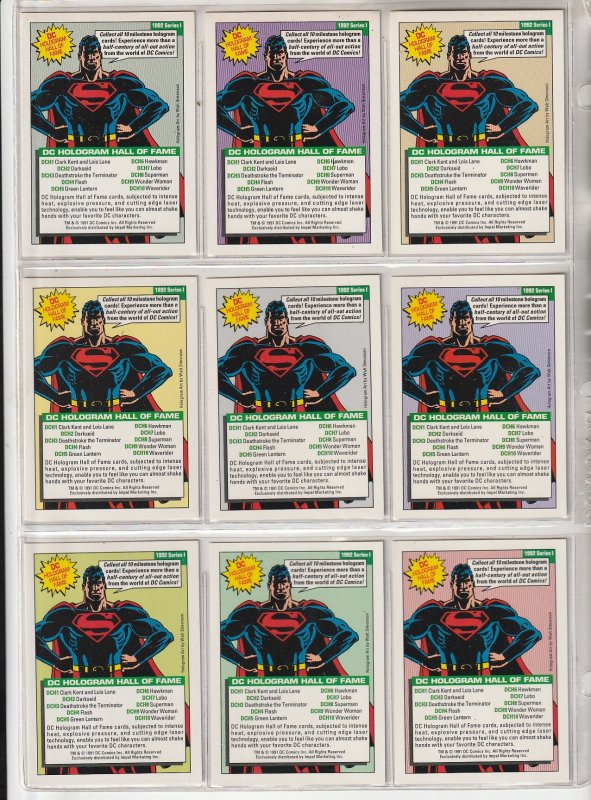 Complete Set 1992 Impel Hologram DC Cosmic Trading Cards