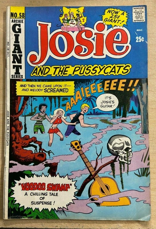 JOSIE AND THE PUSSYCATS #58 (Archie,10/1971) VERY GOOD PLUS (VG+) Dan DeCarlo 